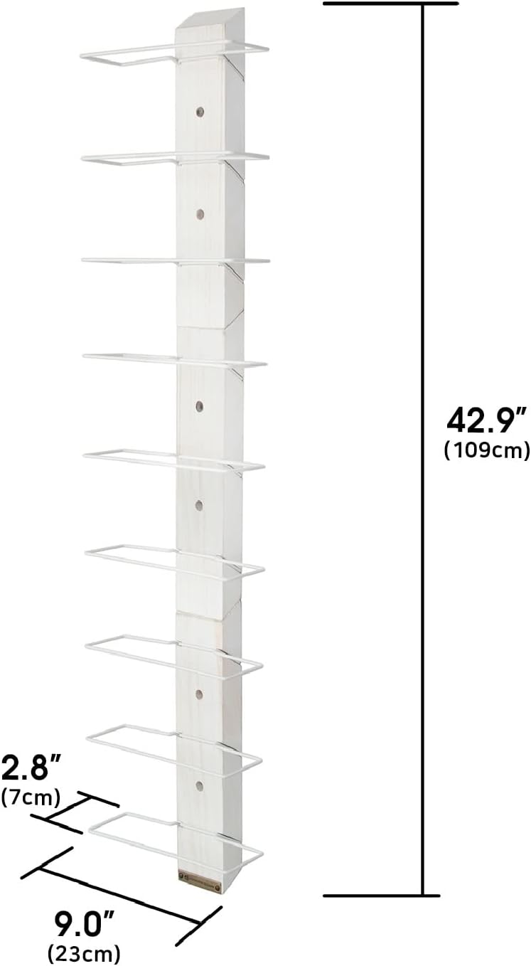 White Wood Wall Wine Storage Rack