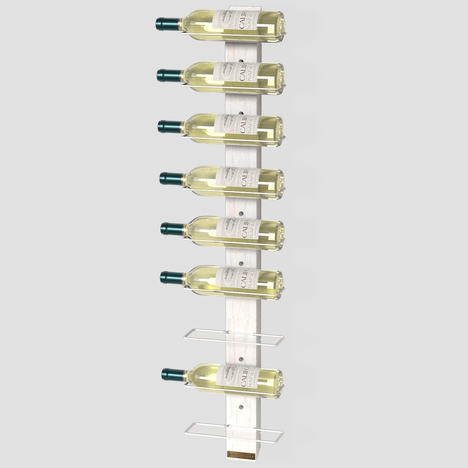 White Wood Wall Wine Storage Rack