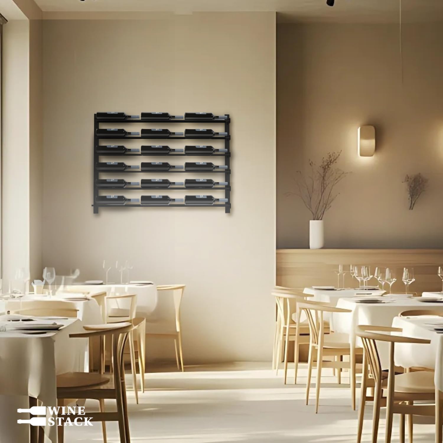 Black Metal Wall Wine Storage Rack