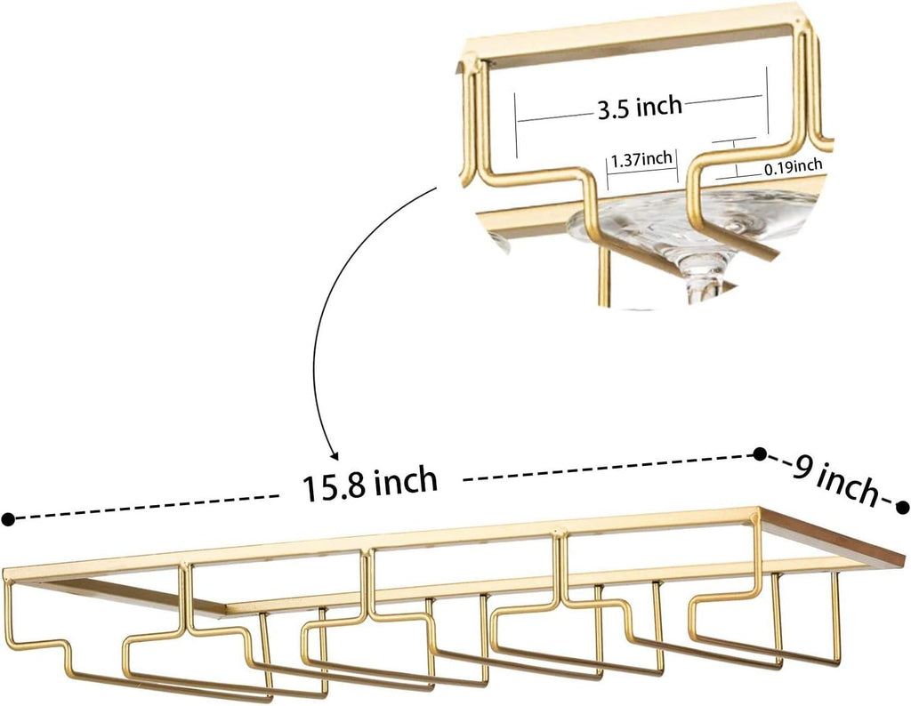 Gold Under Cabinet Metal Glass Hanger