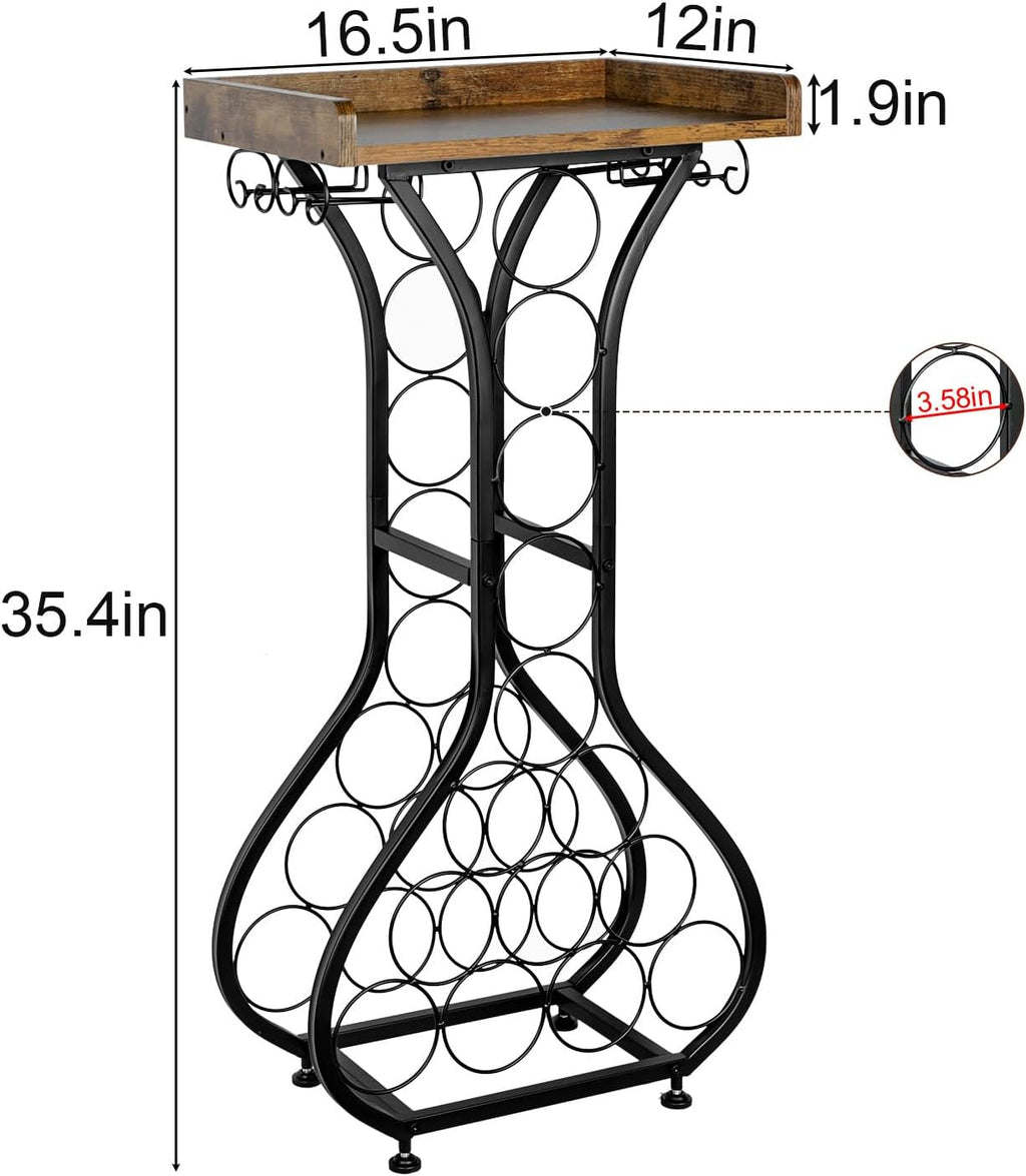 Freestanding Wine Rack With Glass Holder