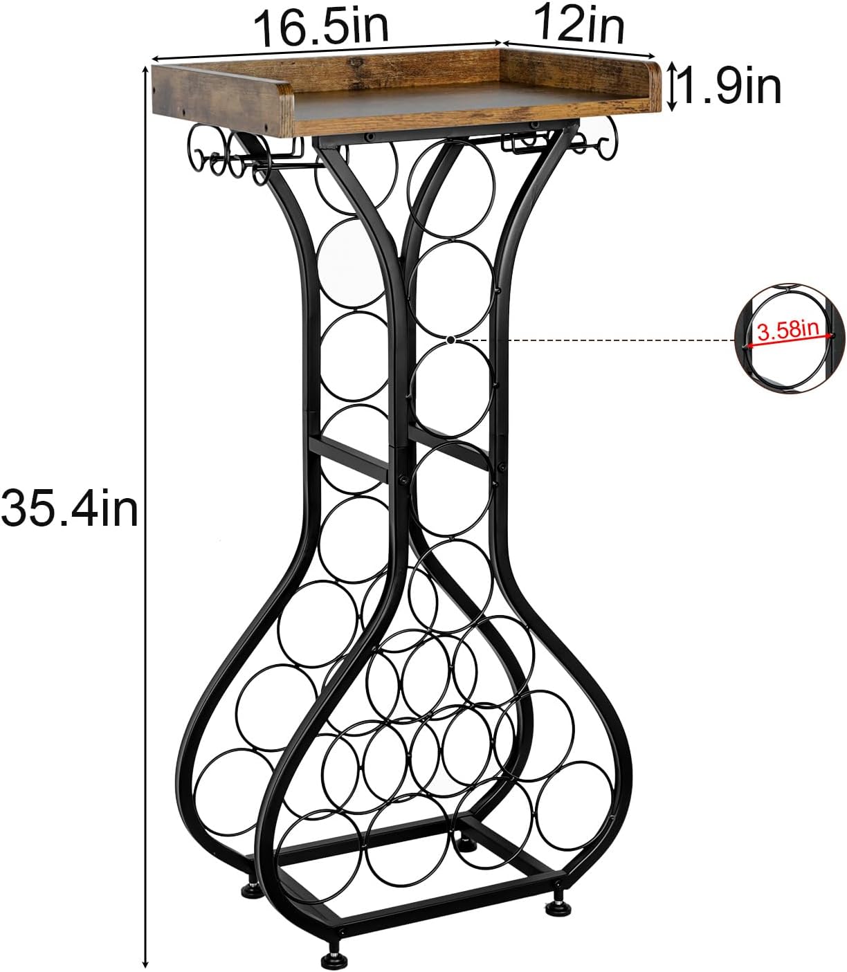 Freestanding Wine Rack With Glass Holder