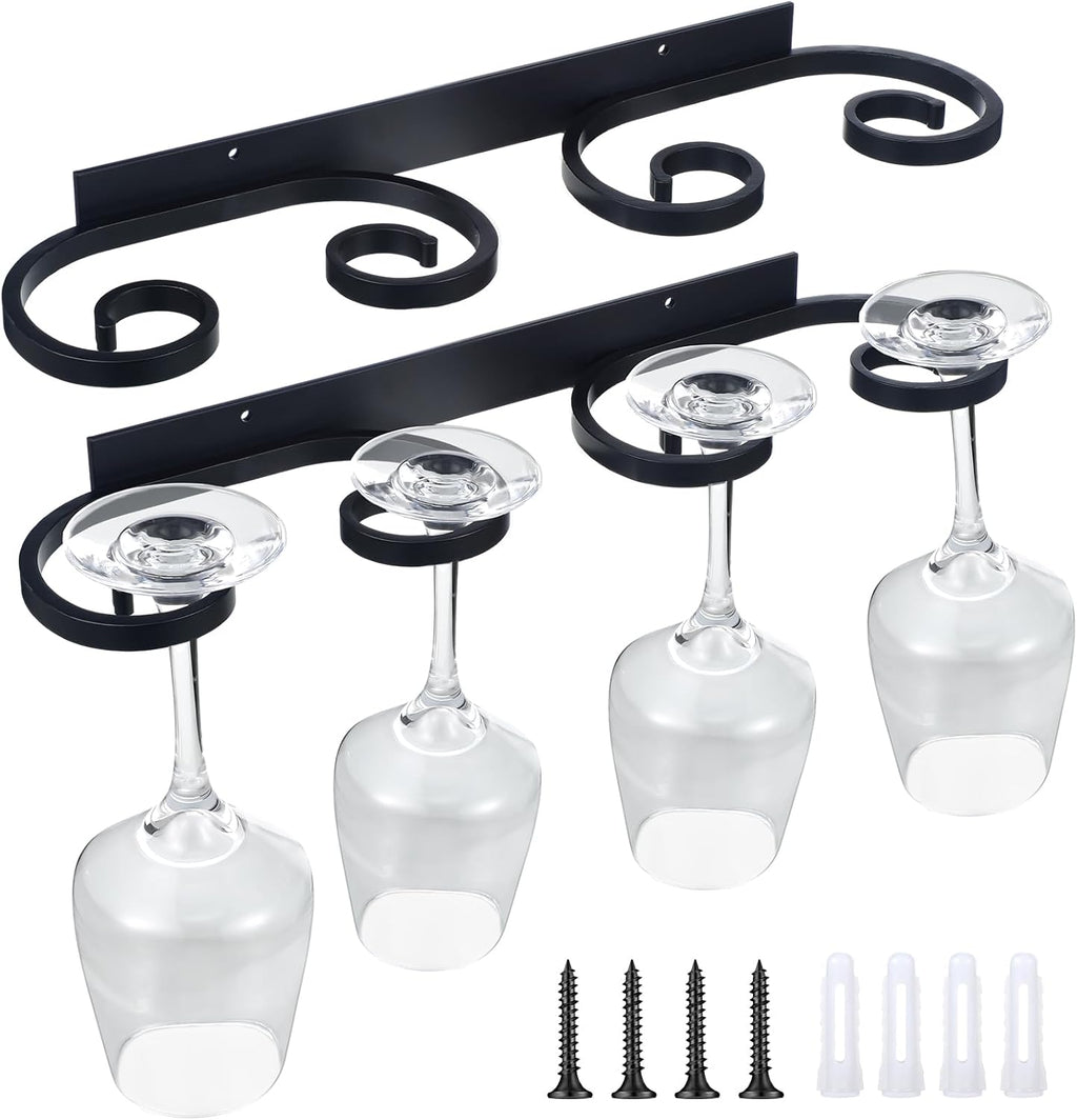 Wall Mount Metal Wine Glass Hanging Rack