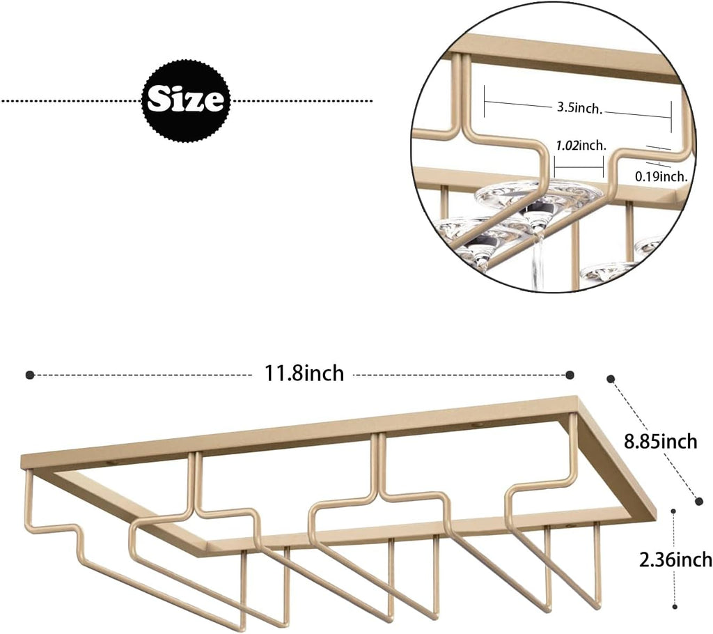 Under Cabinet Metal Stemware Glass Rack