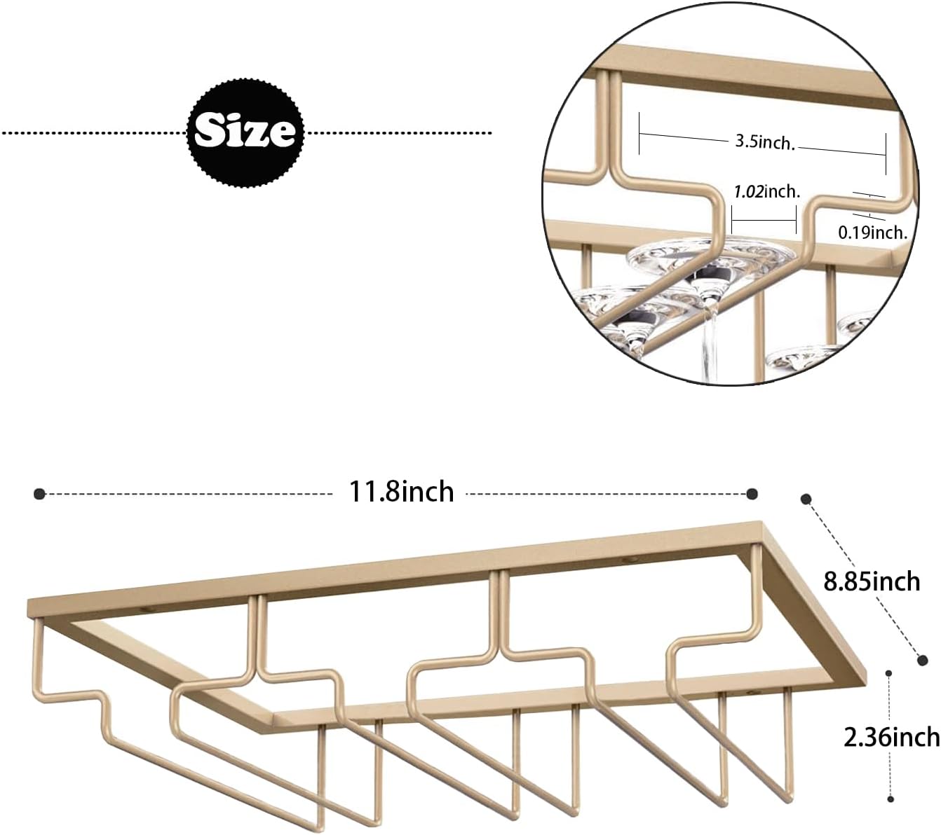 Under Cabinet Metal Stemware Glass Rack