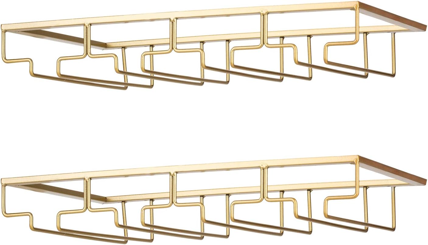 Gold Under Cabinet Metal Glass Hanger