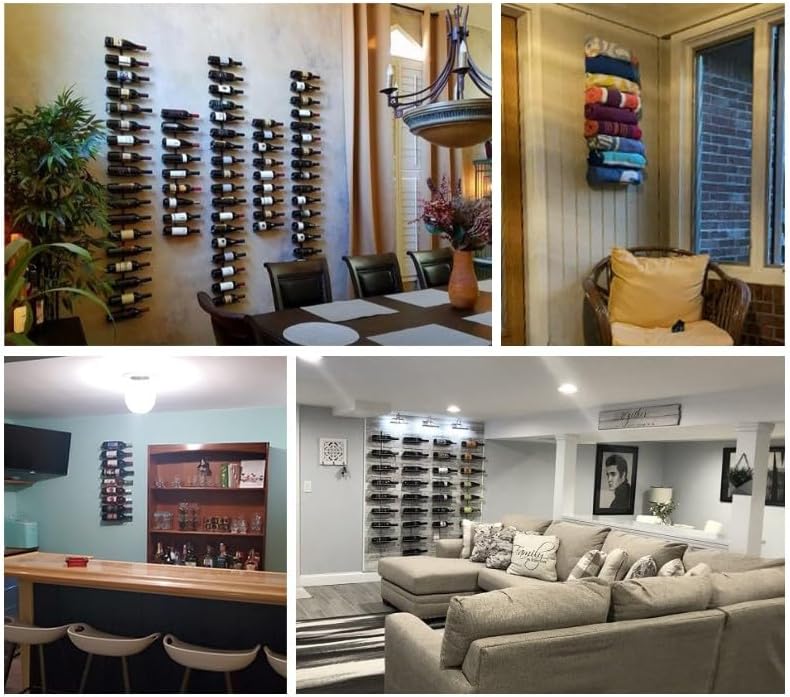 Metal Wall Wine Bottle Holder Rack