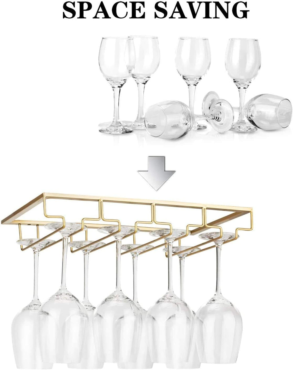 Gold Under Cabinet Metal Glass Hanger