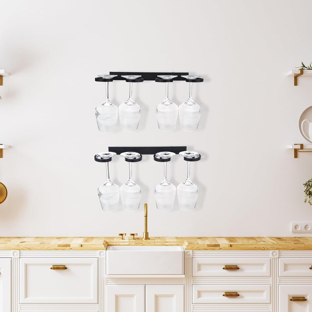 Wall Mount Metal Wine Glass Hanging Rack