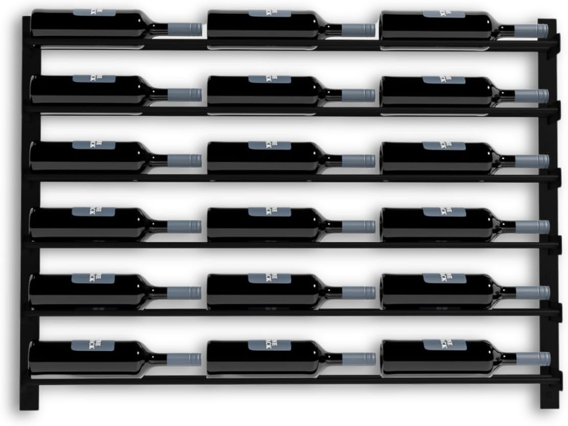 Black Metal Wall Wine Storage Rack