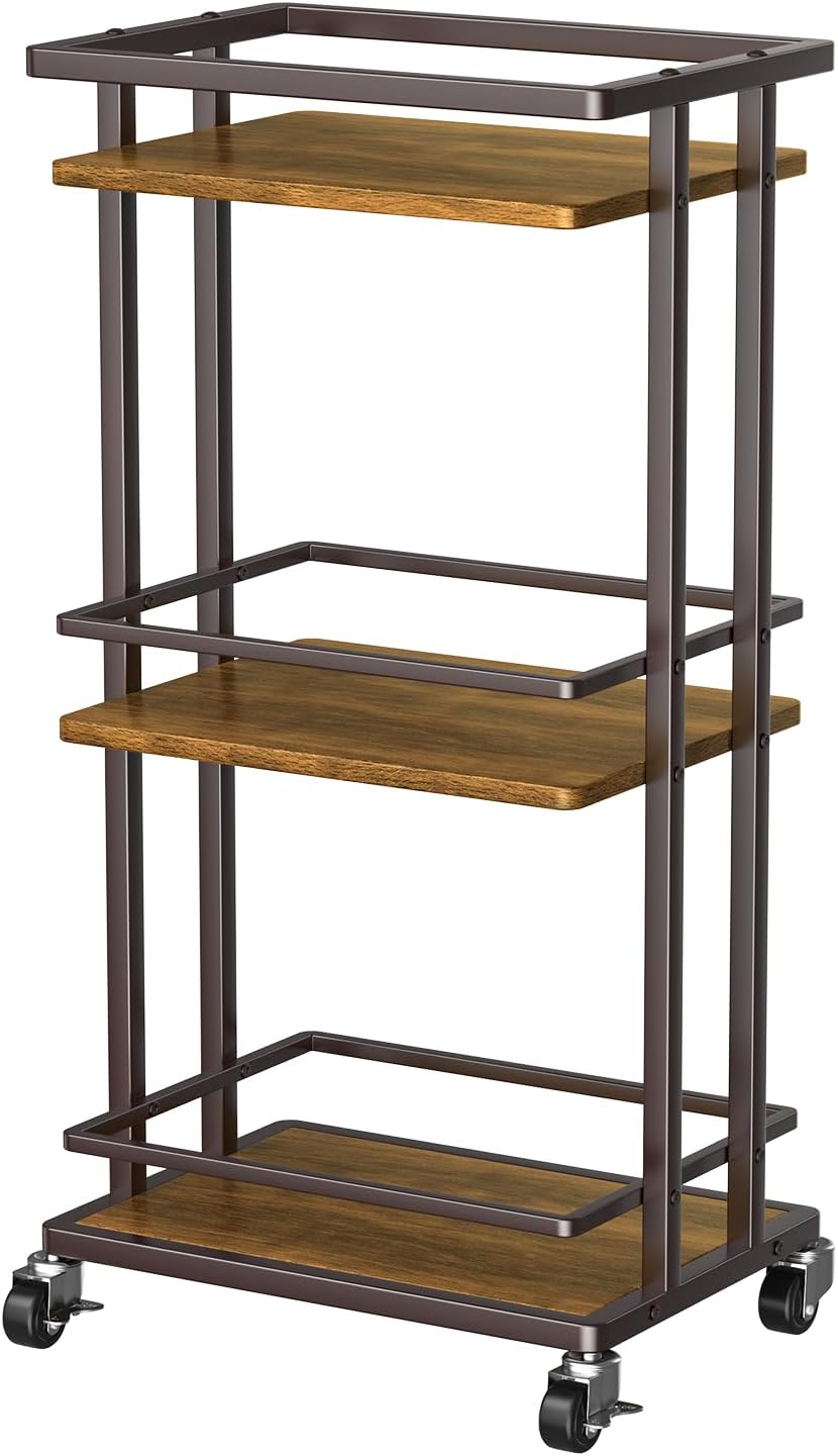 Rolling Bar Cart Glassware Storage Rack
