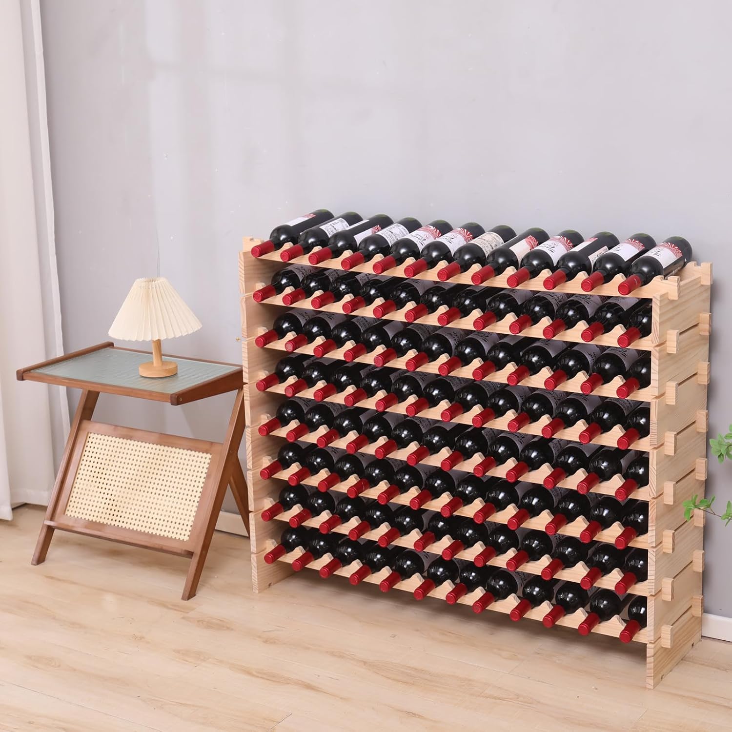 Stackable Modular Wooden Wine Storage Rack