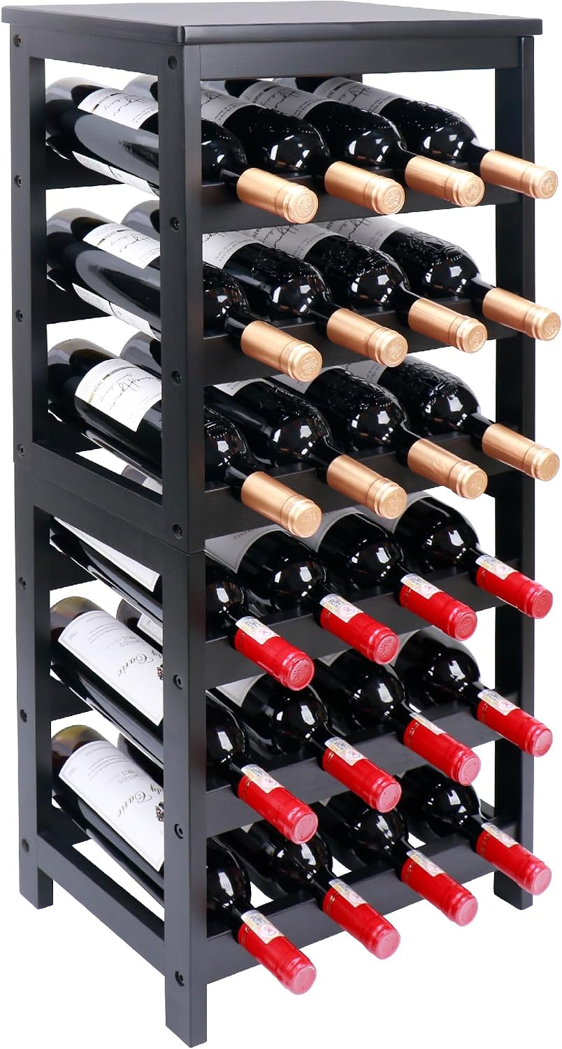 6-Tier Bamboo Freestanding Wine Storage Rack