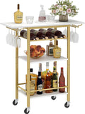 Gold Rolling Bar Cart Glass Holders