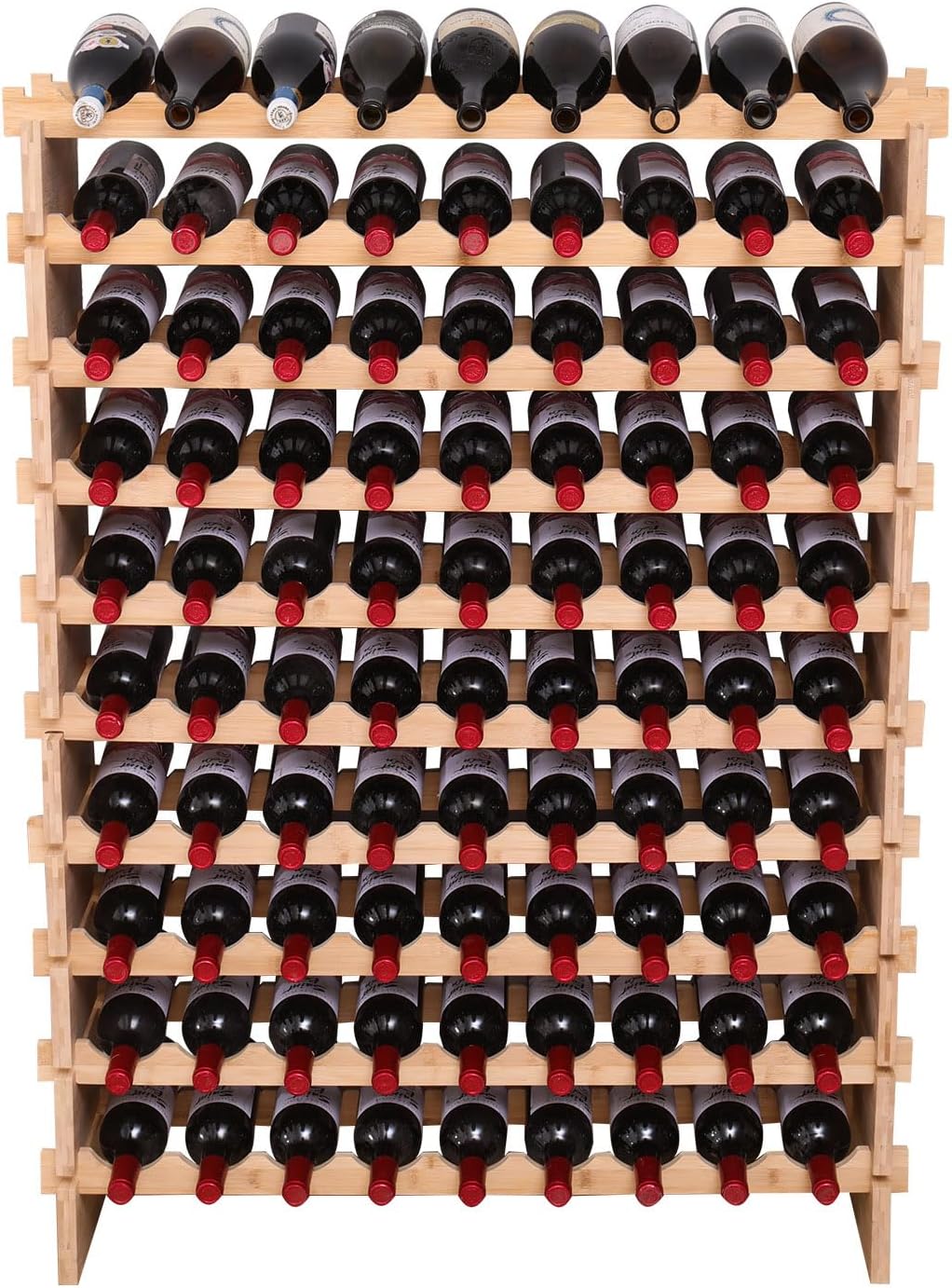 Stackable Modular Bamboo Wine Storage Rack