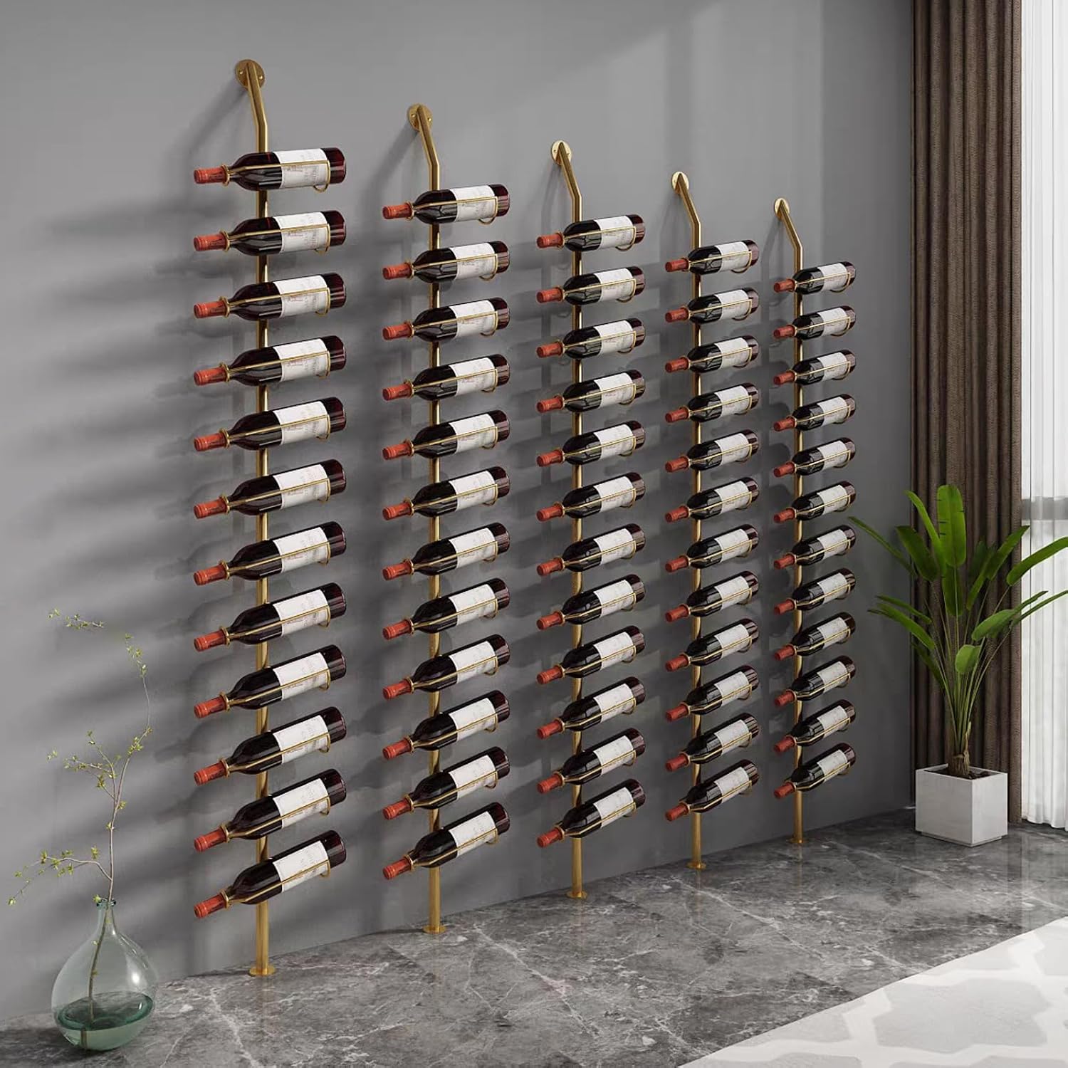 Wall Metal Wine Bottle Storage Rack
