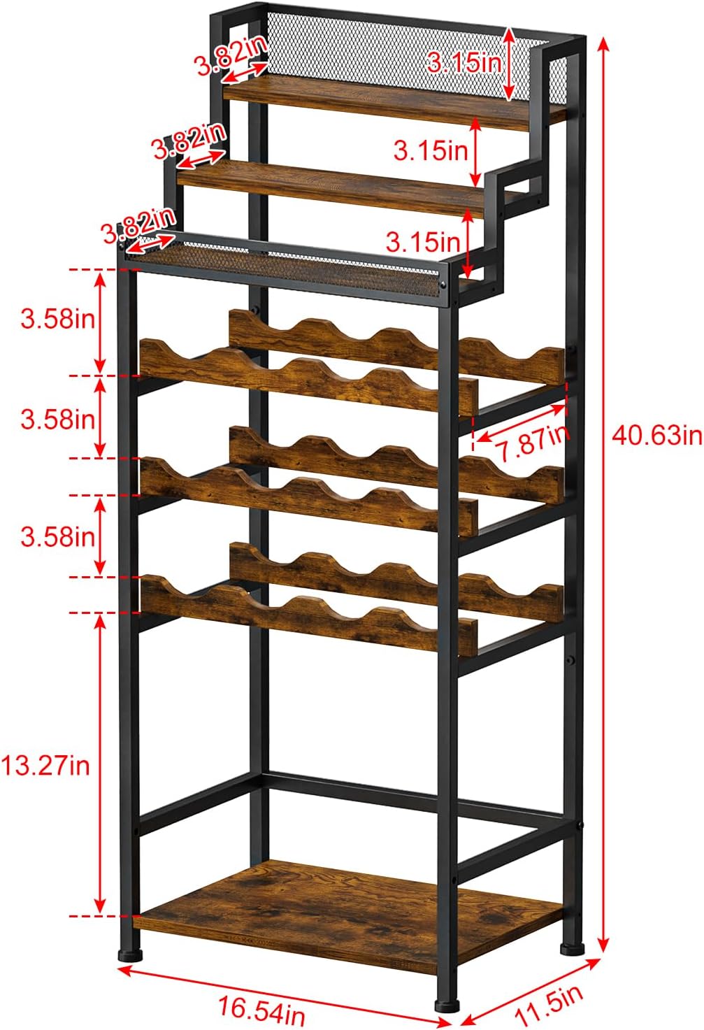 Tiered Freestanding Liquor Wine Display Rack