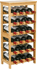 6-Tier Natural Bamboo Freestanding Wine Rack