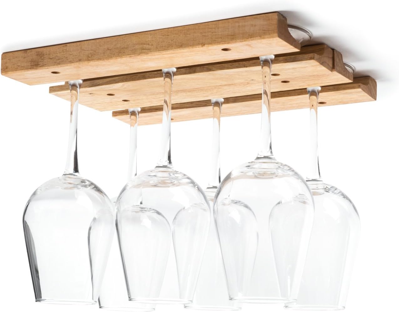 Under Cabinet Wood Wine Glass Holder