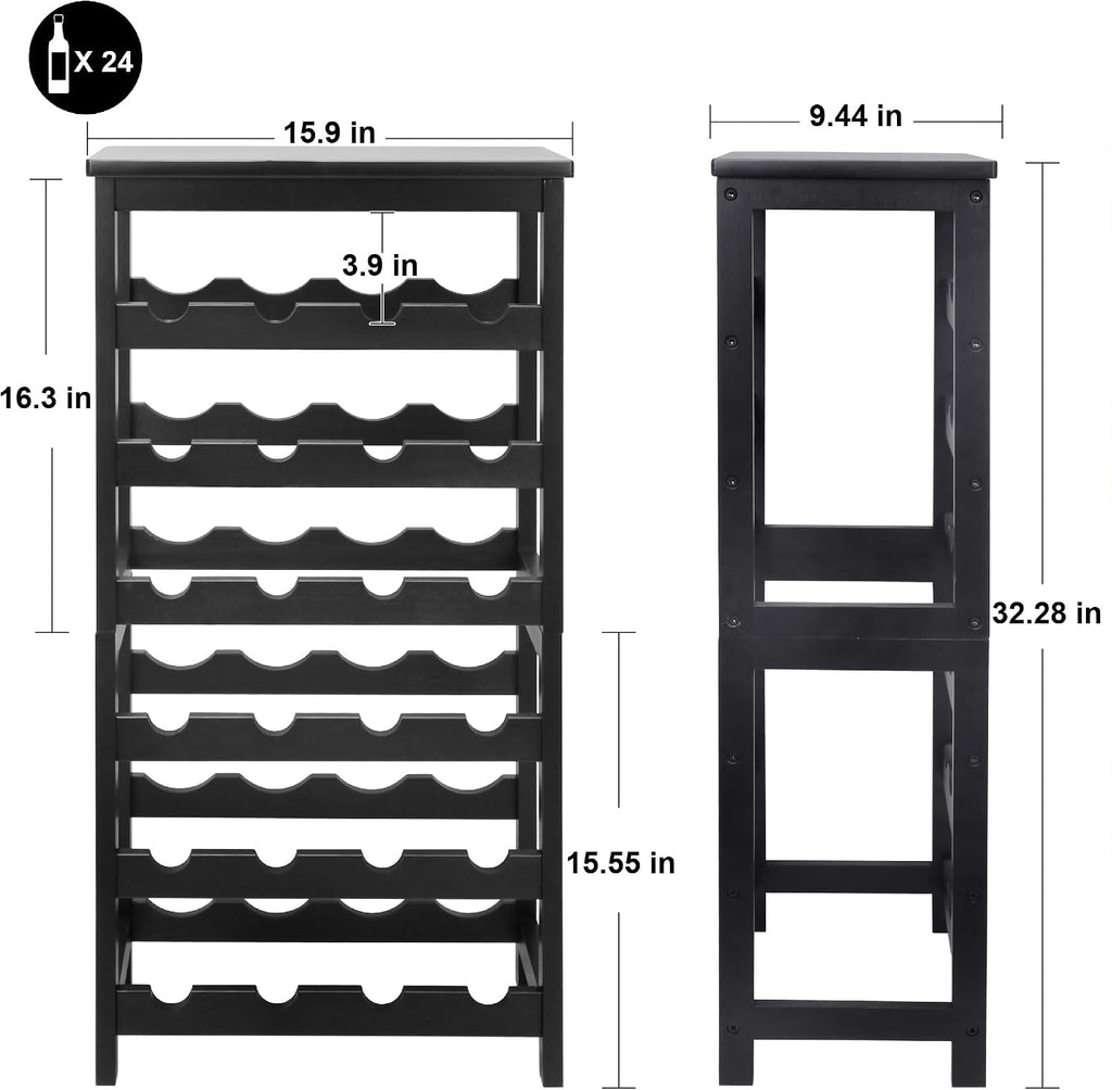 6-Tier Bamboo Freestanding Wine Storage Rack