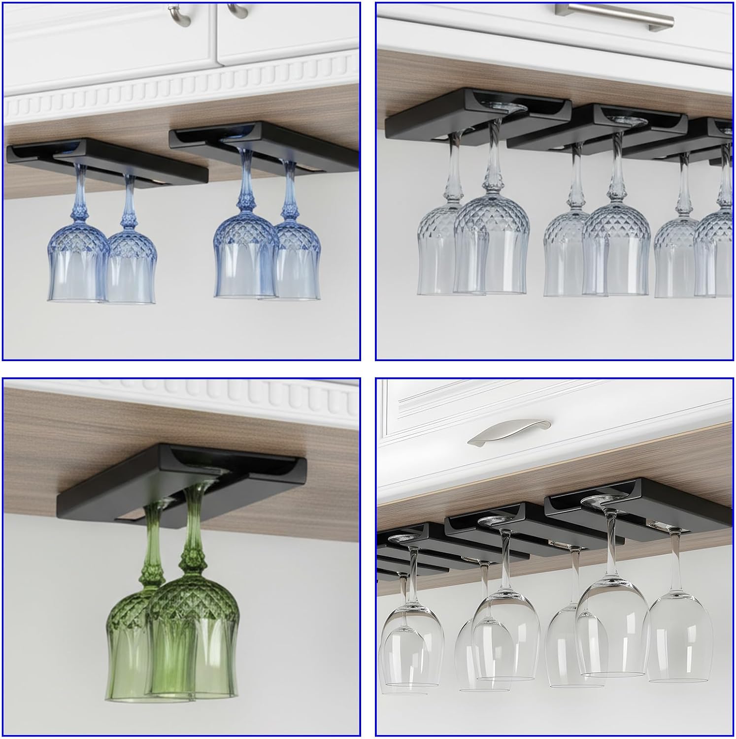 No Drill Under Cabinet Glass Holder