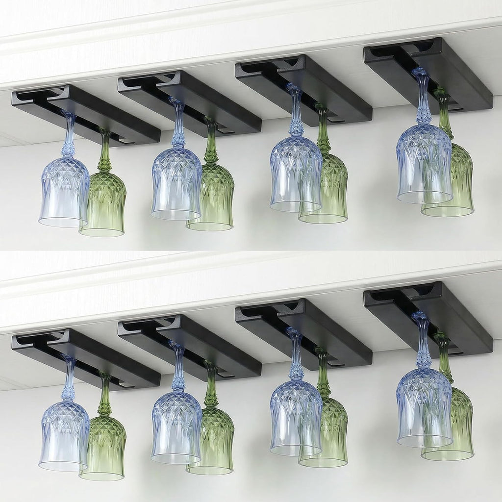 No Drill Under Cabinet Glass Holder