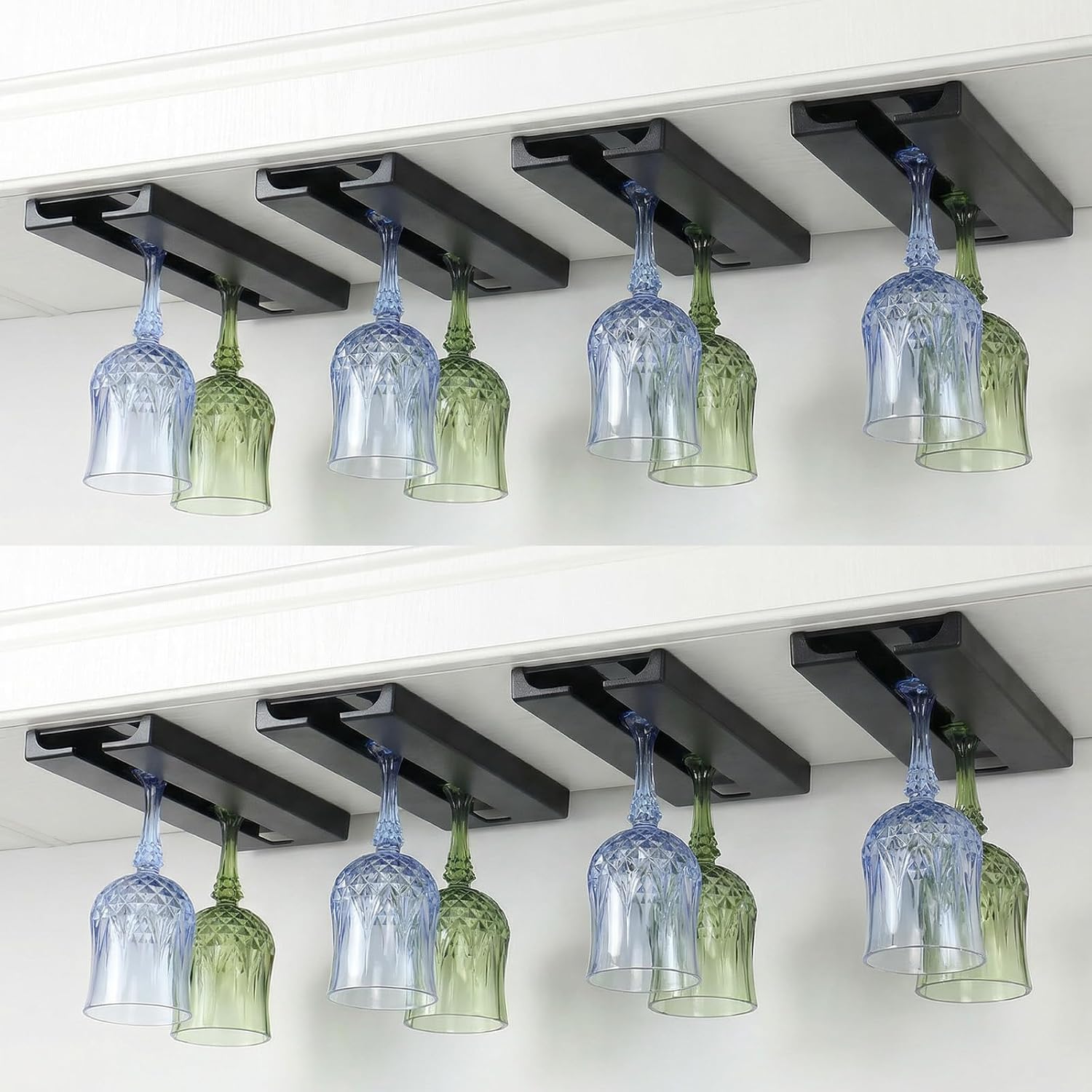 No Drill Under Cabinet Glass Holder