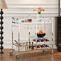 Silver Bar Cart Wine Glass Holders