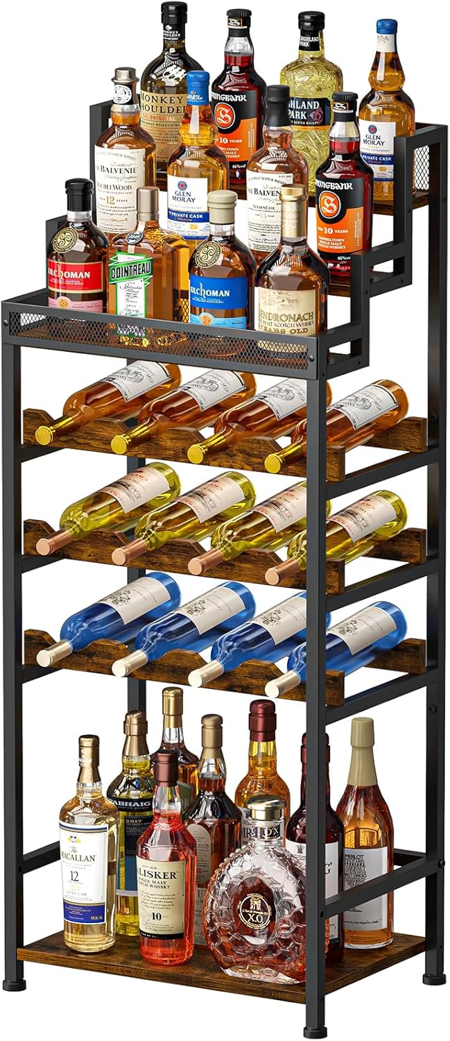 Tiered Freestanding Liquor Wine Display Rack