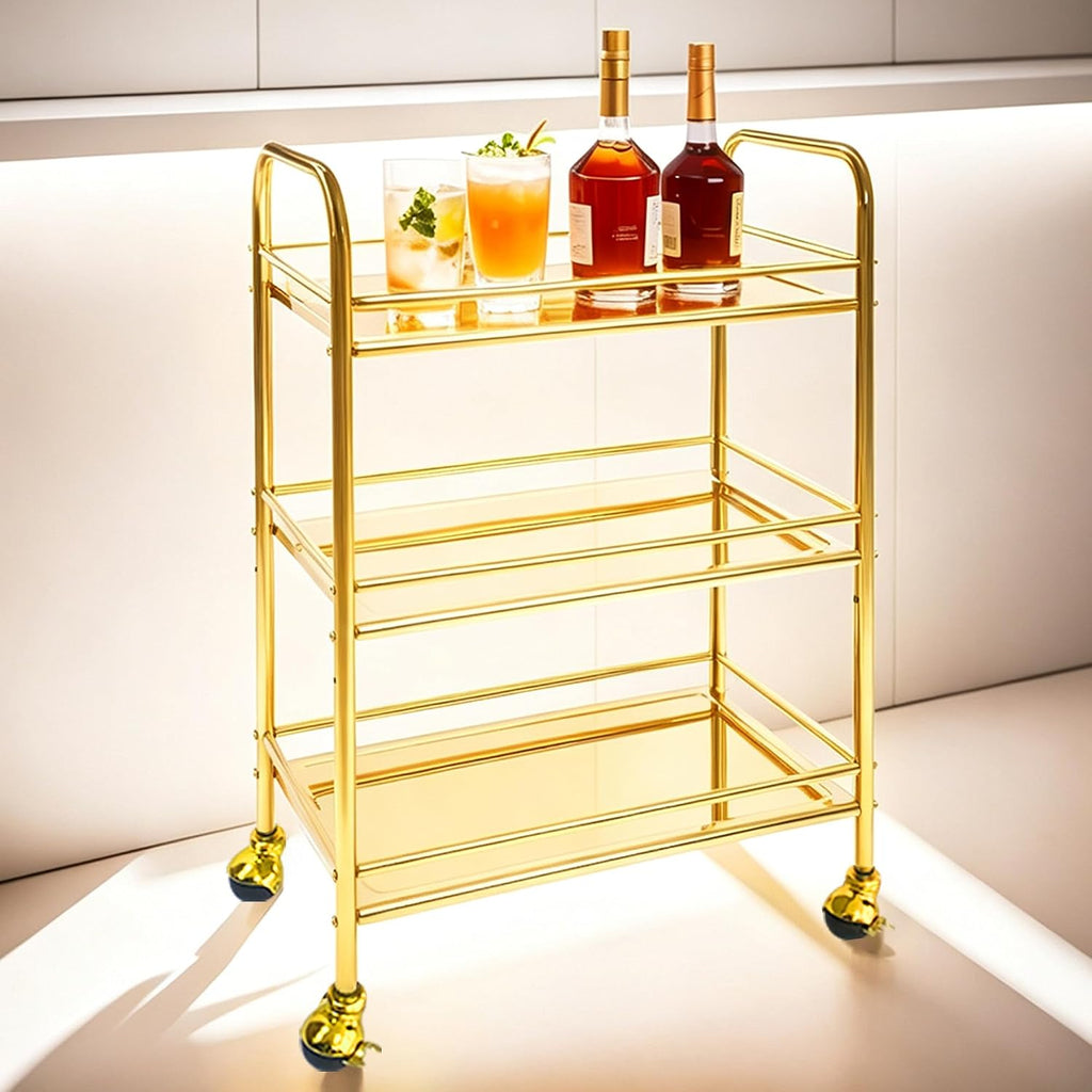 Gold Rolling Bar Cart Guardrail Design