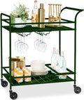 Rolling Bar Cart Wine Rack Shelves
