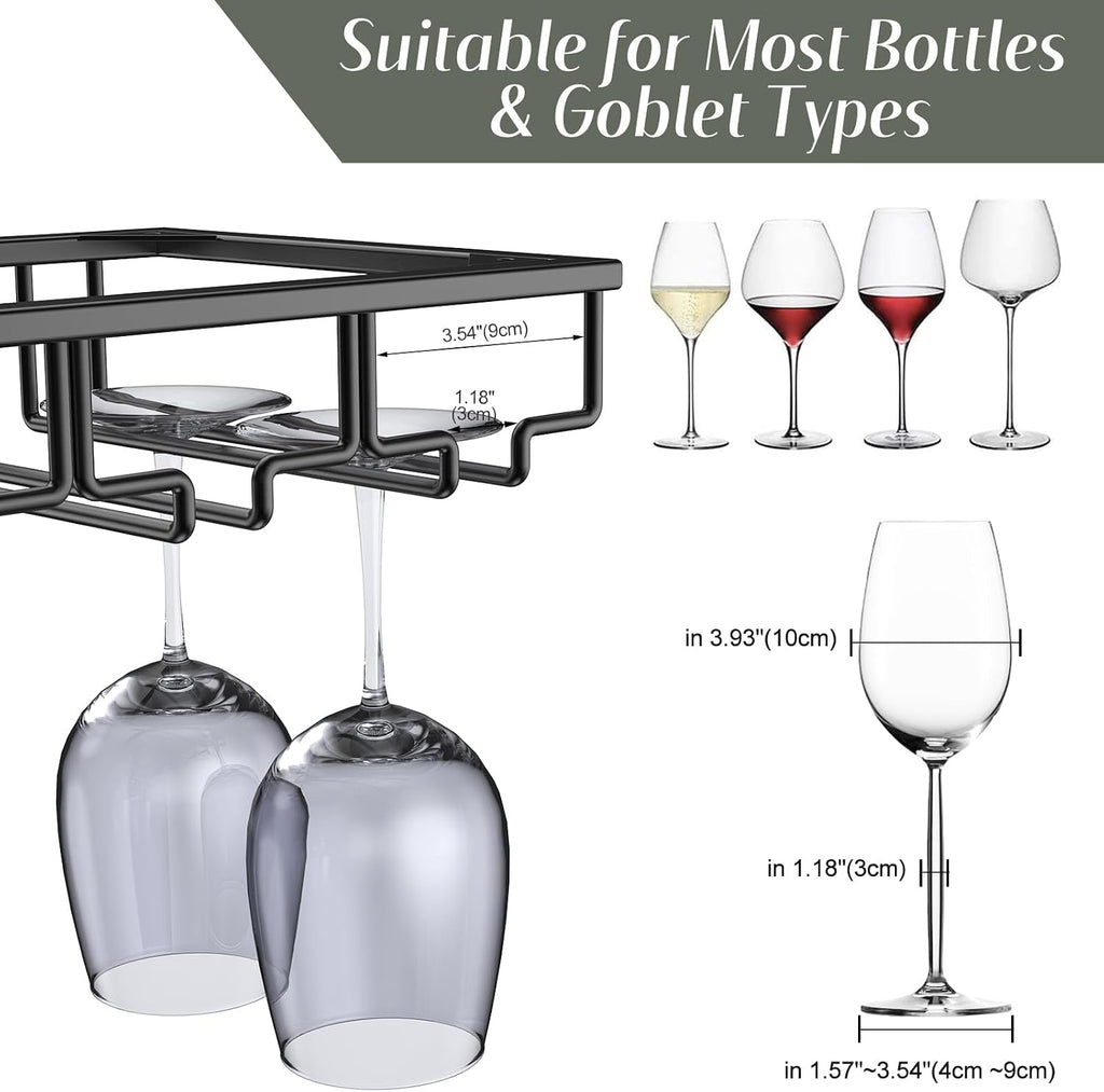 Under Cabinet Large Metal Stemware Rack