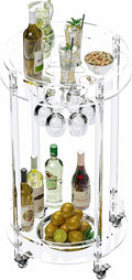 Acrylic Rolling Bar Cart Glass Holders