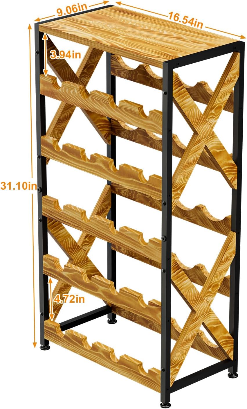 5-Tier Stackable Freestanding Wine Storage Rack