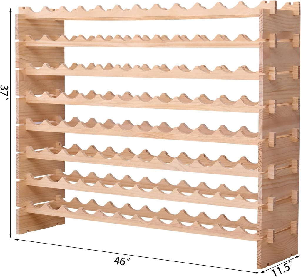 Stackable Modular Wooden Wine Storage Rack