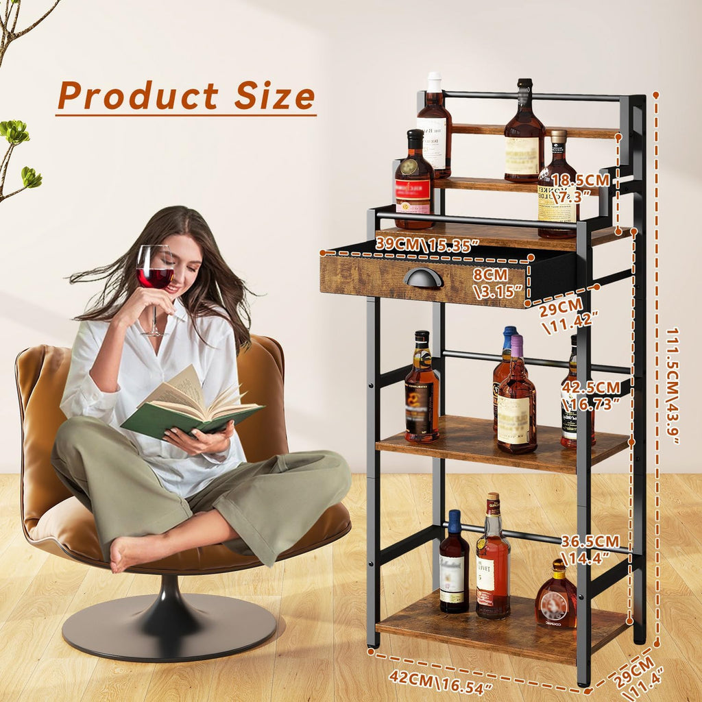 Freestanding Stepped Wine Display Cabinet
