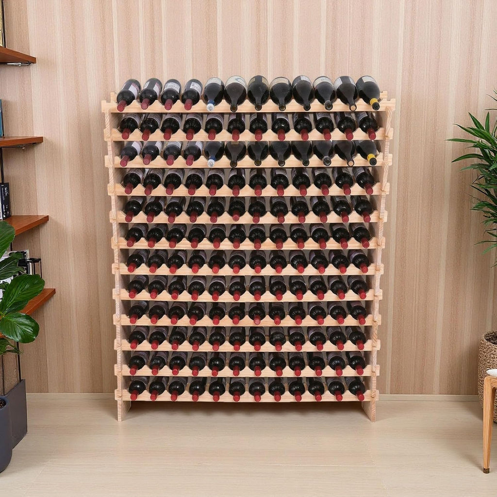 Stackable Modular Wooden Wine Storage Cabinet