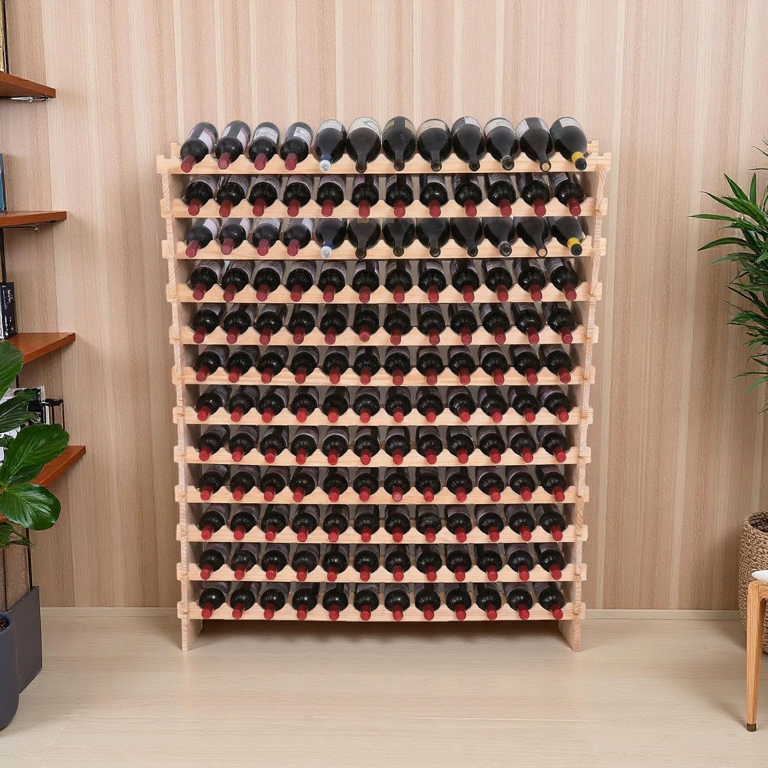 Stackable Modular Wooden Wine Storage Cabinet