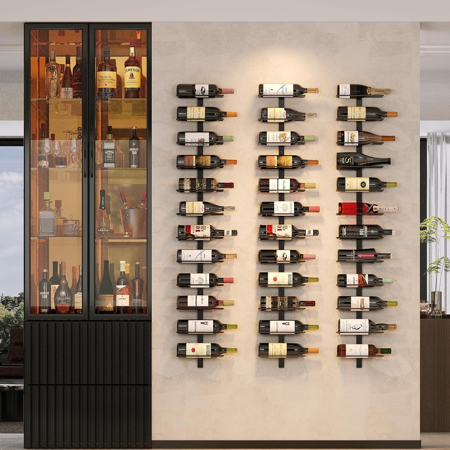Modular Metal Wall Wine Storage Rack