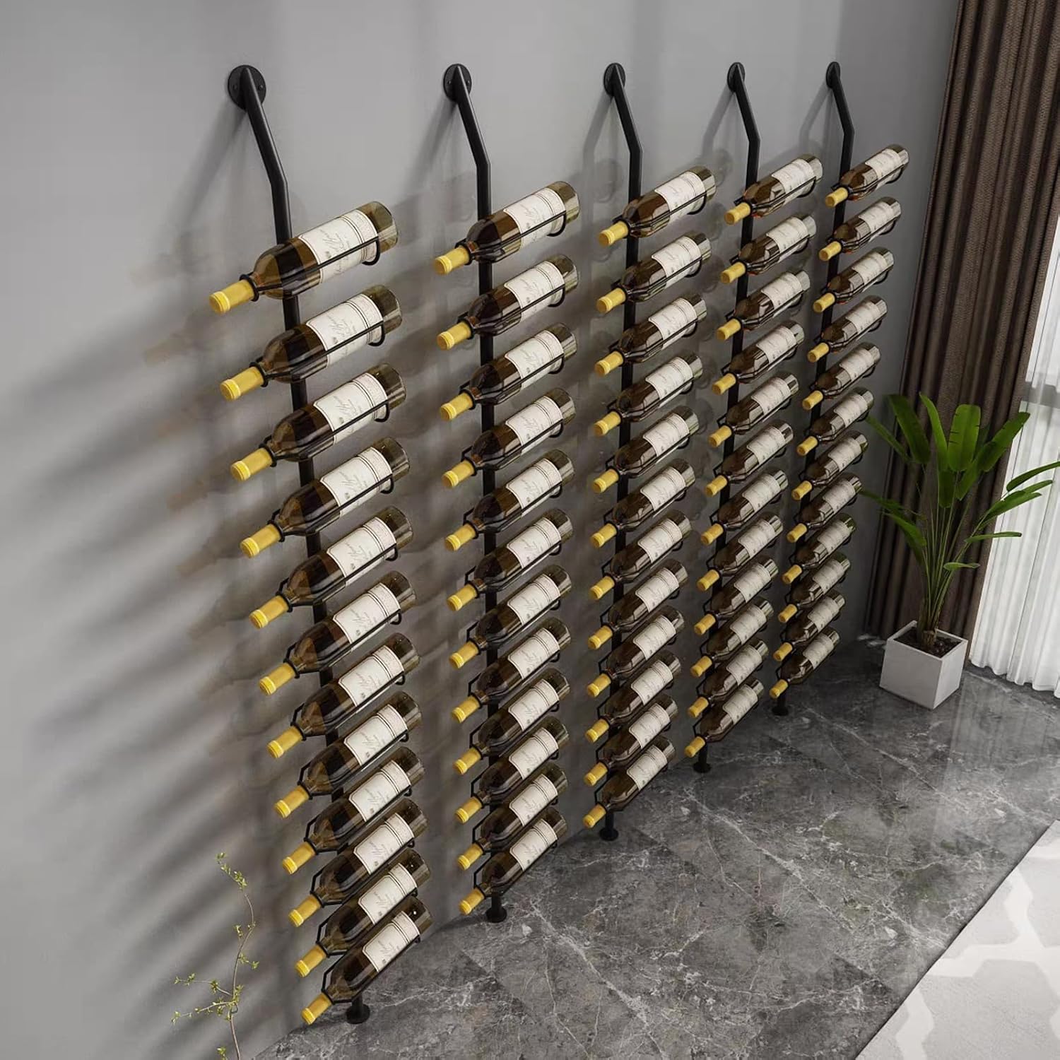 Wall Metal Wine Bottle Storage Rack