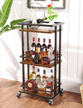 Rolling Bar Cart Glassware Storage Rack