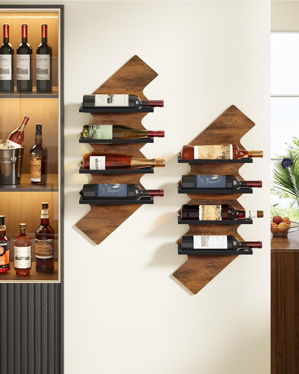 Lightning Wood Metal Wine Rack
