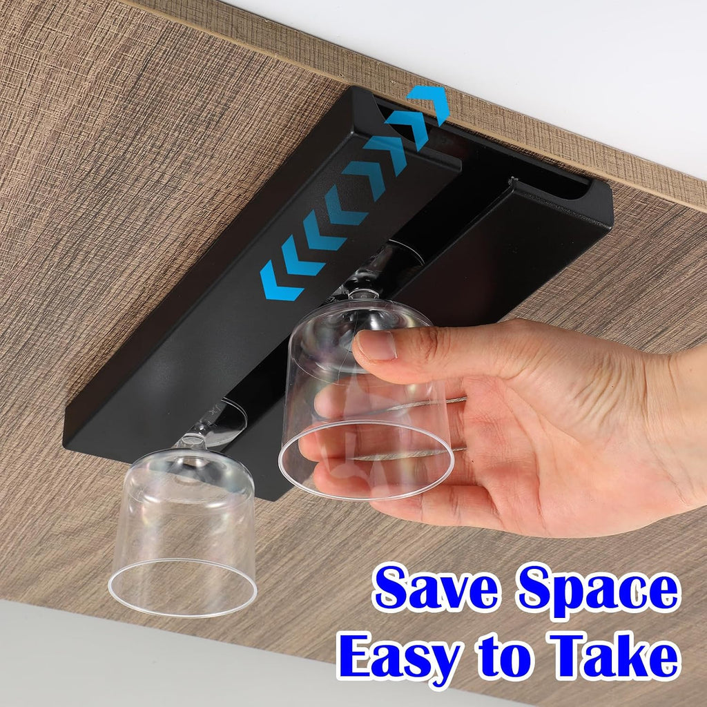 No Drill Under Cabinet Glass Holder