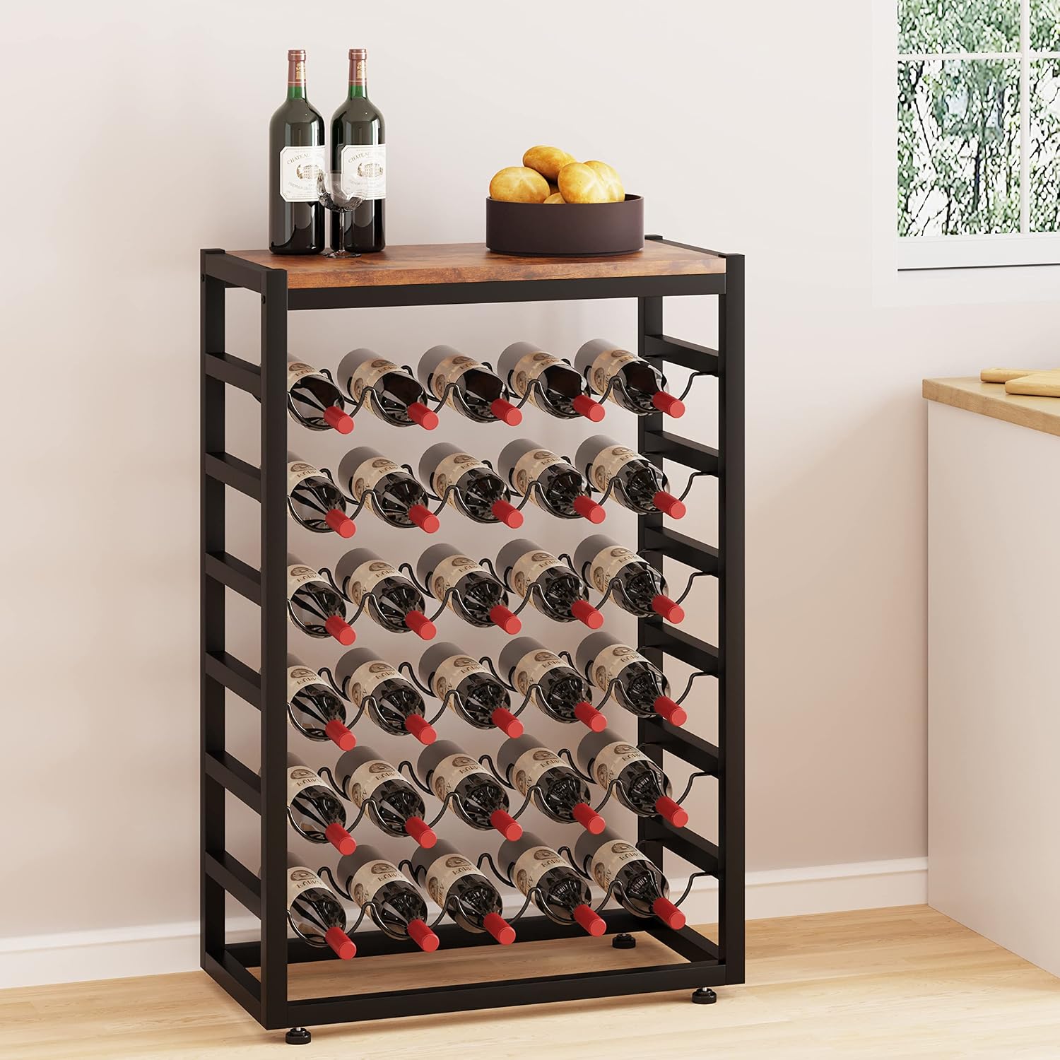 6-Tier Freestanding Wine Storage Rack
