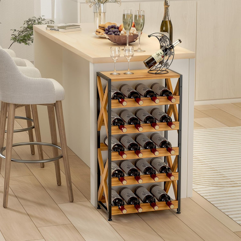 5-Tier Stackable Freestanding Wine Storage Rack