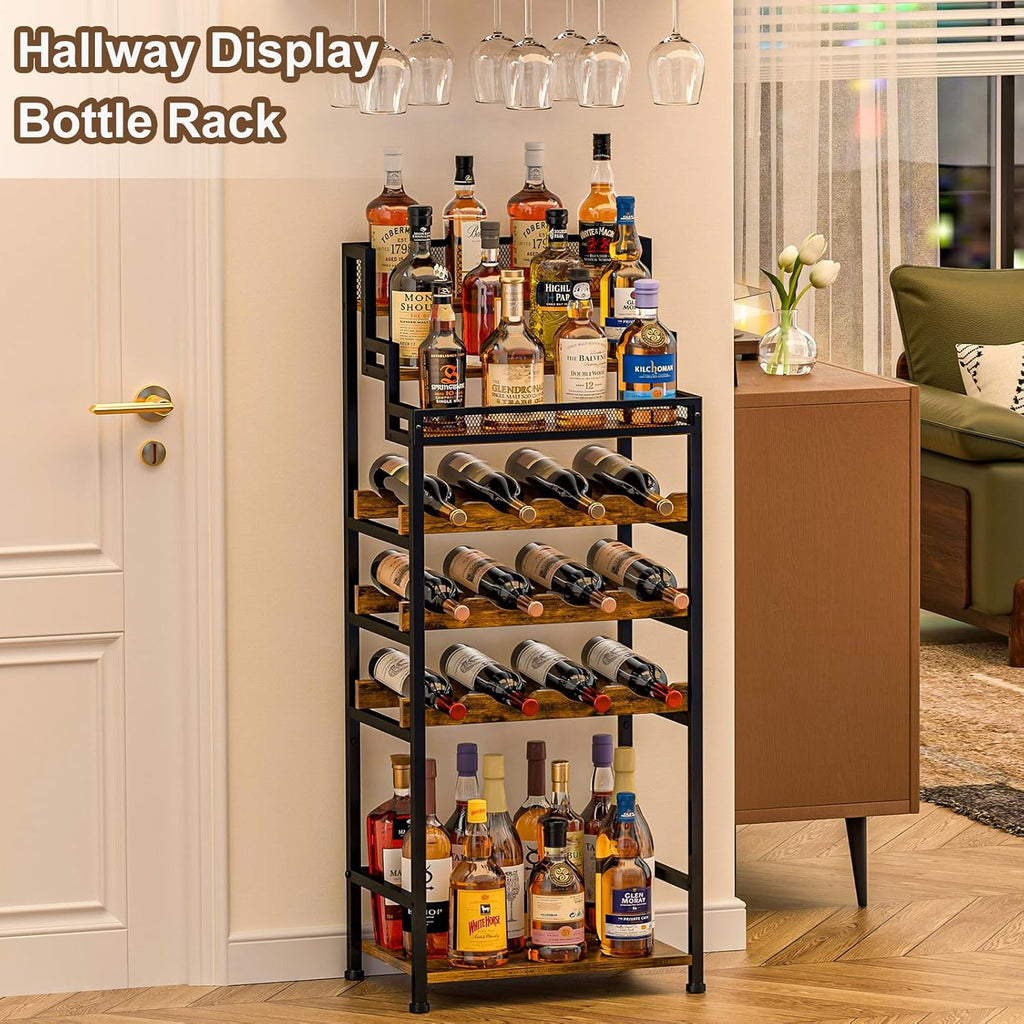 Tiered Freestanding Liquor Wine Display Rack