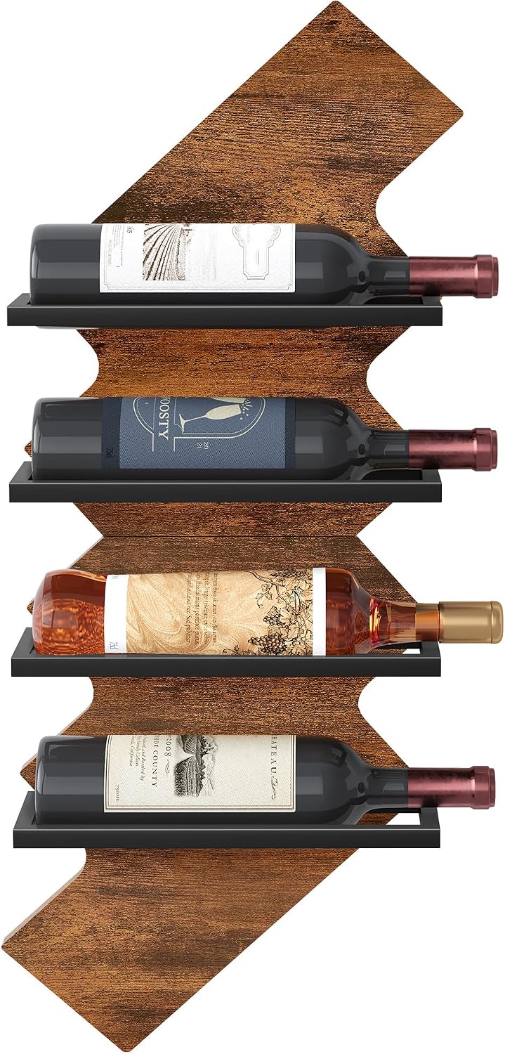 Lightning Wood Metal Wine Rack