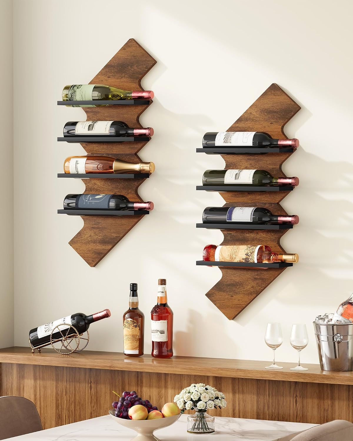 Lightning Wood Metal Wine Rack