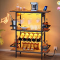 LED Light Freestanding Wine Bar Cabinet