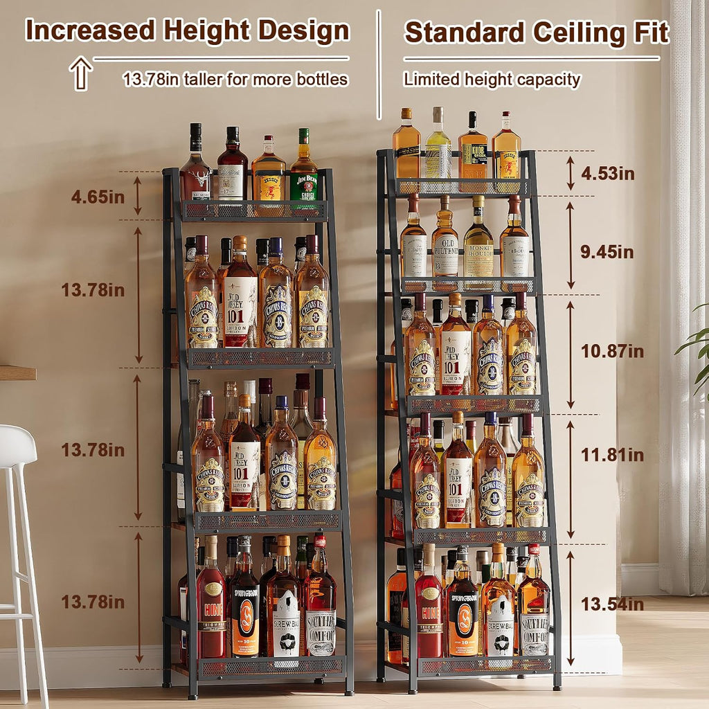 4-Tier Trapezoid Liquor Display Stand